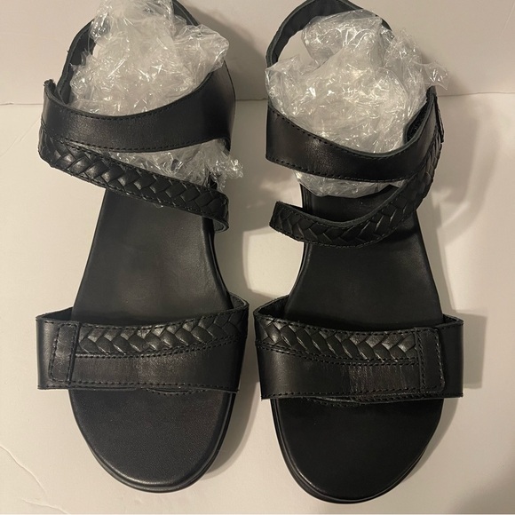 Ziera Women’s Cross Strap Leather Super Support Black Sandal Size 38 (7.5) - Picture 2 of 8